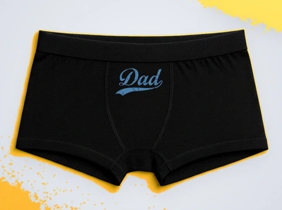 Мужские трусы-боксеры с принтом Dad Папа Отец Черный XL