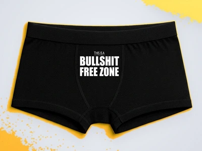 Мужские трусы-боксеры с принтом Bullshit free zone Черный XL