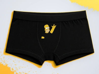 Мужские трусы-боксеры с принтом Homer Гомер Симпсон Черный XXL
