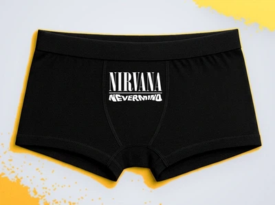 Мужские трусы-боксеры с принтом Nirvana nevermind Черный L