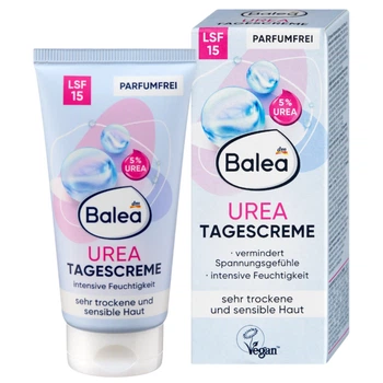 Дневной крем для лица с мочевиной Balea UREA SPF 15 с уреей, витамином E и пантенолом для сухой и чувствительной кожи, 50 мл