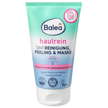 Очищающий гель, пилинг и маска 3 в 1 для проблемной кожи Balea Reinigung, Peeling & Maske 3in1 hautrein, 150 мл