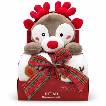 Набор Ardesto Christmas Deer 2 предмета плед 90 х 75 см игрушка 24 см (ART0231TD)