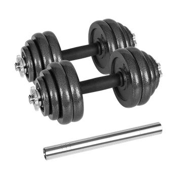 Гантели чугунные регулируемые REBEL ACTIVE 30 кг с чемоданом и грифом