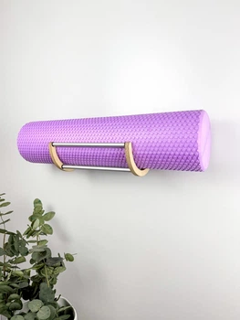Тримач для фітнес килимка Дерево + Алюміній 25,4*15*14,5 см