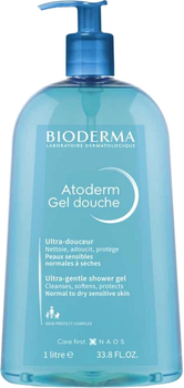 Гель для душа BIODERMA Atoderm Ultra Gentle 1 л, увлажняющий гель для сухой и чувствительной кожи с дозатором