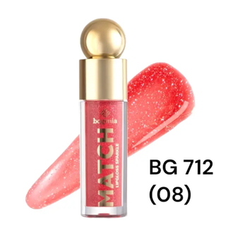 Блеск для губ Bogenia Match Lipgloss Sparkle BG712, 008 Светло-розовый, 4.6 мл