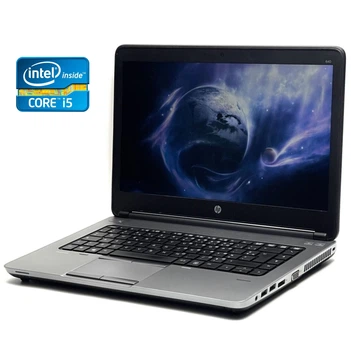 Ноутбук Б-клас HP ProBook 640 G1 / 14" (1366x768) TN / Intel Core i5-4300M (2 (4) ядра по 2.6 - 3.3 GHz) / 8 GB DDR3 / 500 GB HDD / Intel HD Graphic 4600 / WebCam / АКБ не тримає б/в