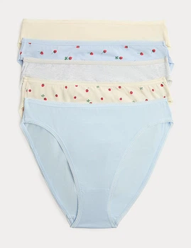 Набор хлопковые трусики Marks&Spencer модель High legs 8(36) 5 шт soft blue 0273