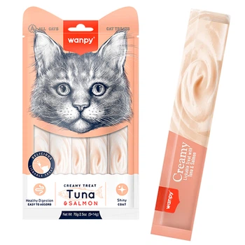Жидкое лакомство для котов Wanpy Creamy Lickable Treats Tuna & Salmon тунец с лососем (RA-52)