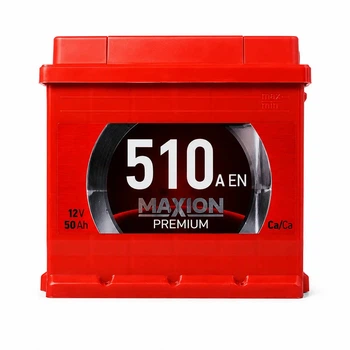Автомобильный аккумулятор MAXION Premium кальциевый (Ca/Ca) 50Ah 510A R+ (LB1)