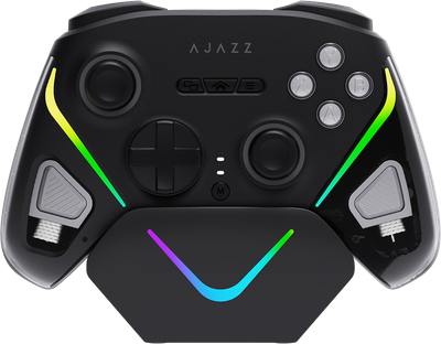 Бездротовий геймпад із зарядною станцією Ajazz GP100S 2.4G/BT/USB Switch/PC/iOS/Android RGB Black (GP100S-B)