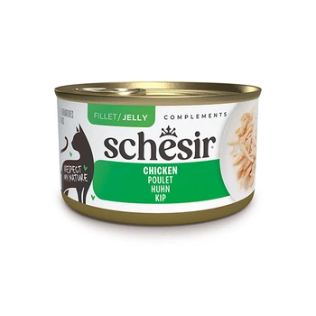 Вологий корм консерви для котів Schesir Chicken курица в желе - банка 70г (121356)
