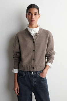 Жіночий кардиган COS Merino Wool Cardigan Бежевий L (1331604002)