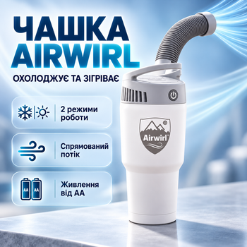 Чашка з охолодженням і нагріванням Портативний кондиціонер Airwirl 2 в 1 Міні кондиціонер персональний Портативна система регулювання температури повітря Компактний охолоджувач та нагрівач повітря для дому, офісу, робочого столу та подорожей