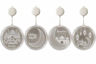 Набір світлодіодних підвісних декорацій Ramadan Kareem 21 см 4 шт. тепле біле світло