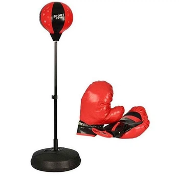 Груша боксерская детская - напольная, с перчатками punching LY-848/ Набор боксерской груши на стойке
