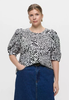 Блуза жіноча H&M 060894141_whiteblack XL Білий-чорний (6666000359124)