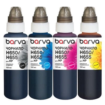 Чернила Barva HP 122/178/650/655 4x100 мл, special, pigmented BK+C/M/Y (H655-100-MP)