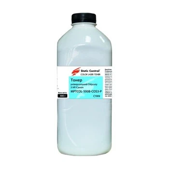 Тонер HP/Canon MPTCOL OS3 500г cyan (фасовка) Static Control (MPTCOL-500B-COS3-P)