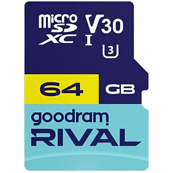 Карта пам`яти MicroSDXC 64GB UHS-I/U3 Class 10 Goodram RIVAL M2AA R170/W120MB/s + SD-adapter (GGSM2AA-0640R12)