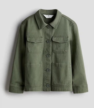 Жакет рубашка H&M, пиджак из твила, 12-13 лет, 152-158 см, хаки