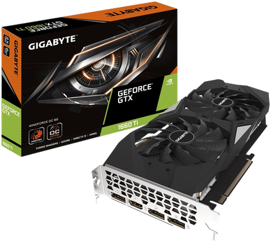 Видеокарта GeForce GTX 1660 Ti 6GB Gigabyte WindForce OC (GV-N166TWF2OC-6GD) Б/У