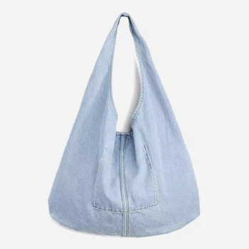Сумка хобо женская тканевая большая Levi's 999095264 Голубая (1162181472)