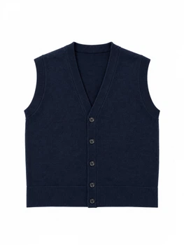 Жилет шерстяной для мужчины H&M Regular fit BDO104630 L темно-синий