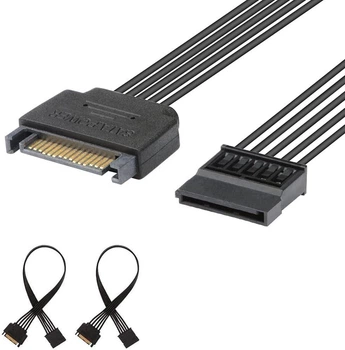 Удлинитель питания J&D SATA 15 Pin Male-Female 18AWG 25 см, 3 шт
