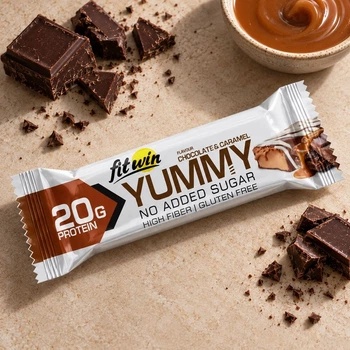 Батончик FitWin YUMMY Bar 36% no added sugar, 55 грамм - Шоколад-карамель