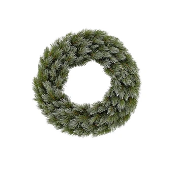 Вінок TriumphTree ПВХ 45 см Зелений з інеєм