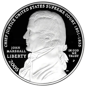 Колекційна срібна монета “Liberty – Джон Маршалл” PROOF 26,73 г 2005 рік