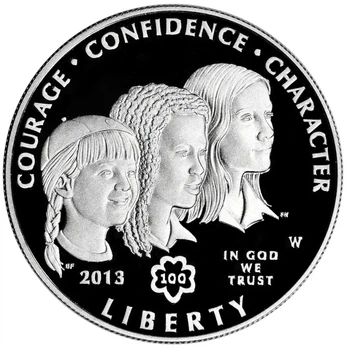 Колекційна срібна монета “Liberty Girl Scouts - Дівчата скаути” PROOF 26,73 г 2013 рік