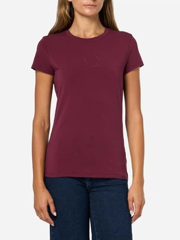 Футболка хлопковая длинная женская Armani Exchange 999898602 XS Бордовая (1162516154)