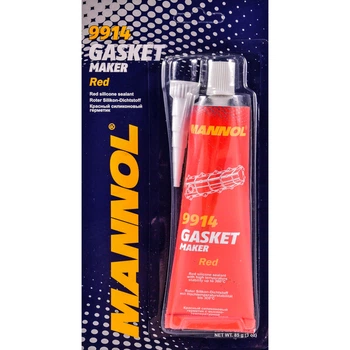 Красный силиконовый высокотемпературный герметик Mannol 9914 Silicone-Gasket rot 85 гр