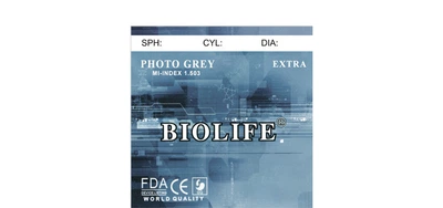 Лiнза мiнеральна Biolife фотохромна сіра діоптрія +2.25
