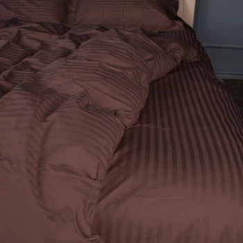 Простынь Satin Stripe 30-0006 Dark Brown 200*220