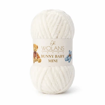 Пряжа Wolans Bunny Baby Mini плюшева кремова 20 г 24 м (W100-02/20)