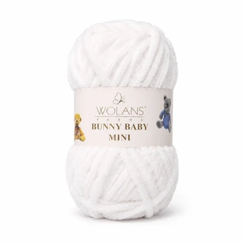 Пряжа Wolans Bunny Baby Mini плюшева біла 20 г 24 м (W150-01/20)