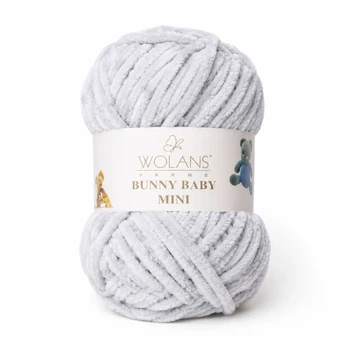Пряжа Wolans Bunny Baby Mini плюшева світло сіра 20 г 24 м (W220-33/20)