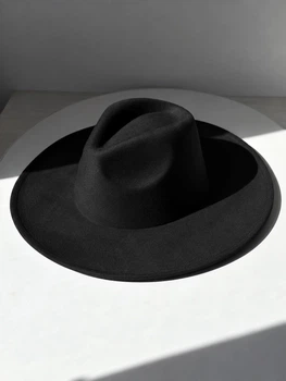 Шляпа Федора с широкими полями замшевая (унисекс) STETSON черная