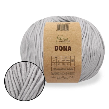 FibraNatura Dona, Сірий №106-35 - пряжа для в'язання, 50 г / 115 м, 100% мериносова вовна superwash, для светрів, шапок і шарфів
