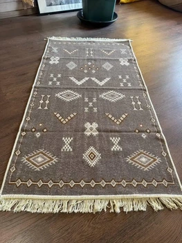 Килим двосторонній бавовняний 80x200 см Коричневий