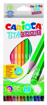 Олівці кольорові TITA 12 кольорові з гумкою, 42897