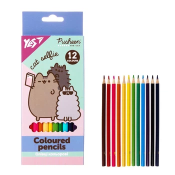Олівці кольорові Yes 12 кольорів Pusheen, 290761