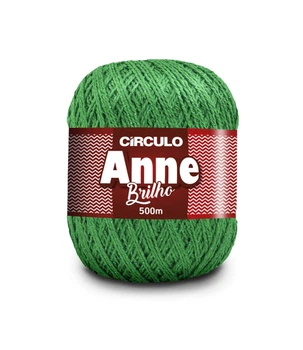 5795 ANNE BRILHO пряжа (96%мерс.бавовна, 4% метал, 150гр. 500м. ), зелений