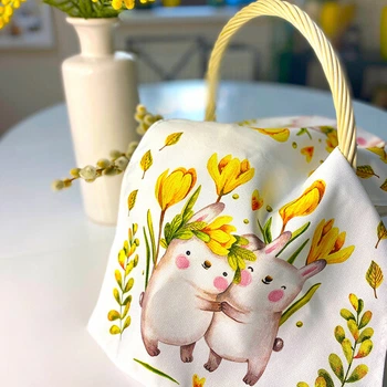 Серветка на стіл для кошика пікніка Великодні кролики