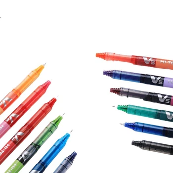 Гелева ручка PILOT BX-V5 0,5 мм, рідка ручка-ролер, маленька ручка V5 для студентських іспитів, високоякісний набір канцелярського приладдя, чорний, червоний, синій, 3 шт.
