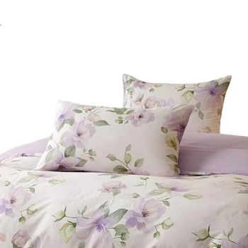Комплект постельного белья Boyang Home Textile из 4 предметов, 100% хлопок: пододеяльник, простыня, хлопковое покрывало для кровати 1,8 м. Dream Flower Home Store